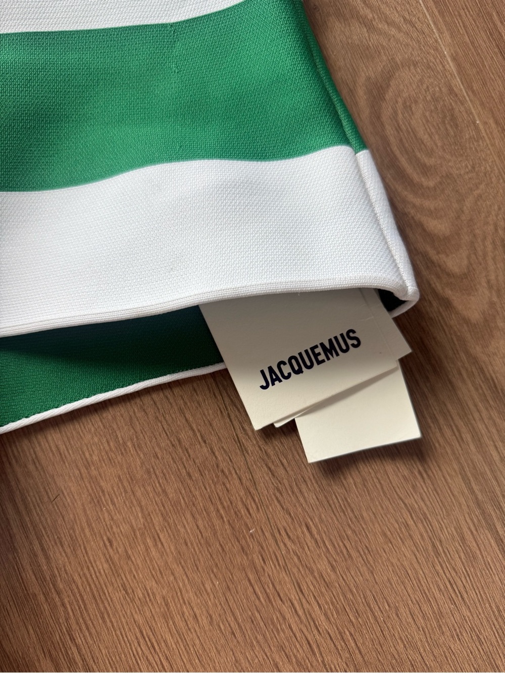 Jacquemus Green & White Striped One-Piece Romper - Picture 3 of 4